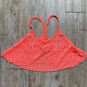 PINK Victoria's Secret Coral Lace Crop Top